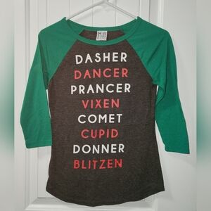 Holiday reindeer names shirt
